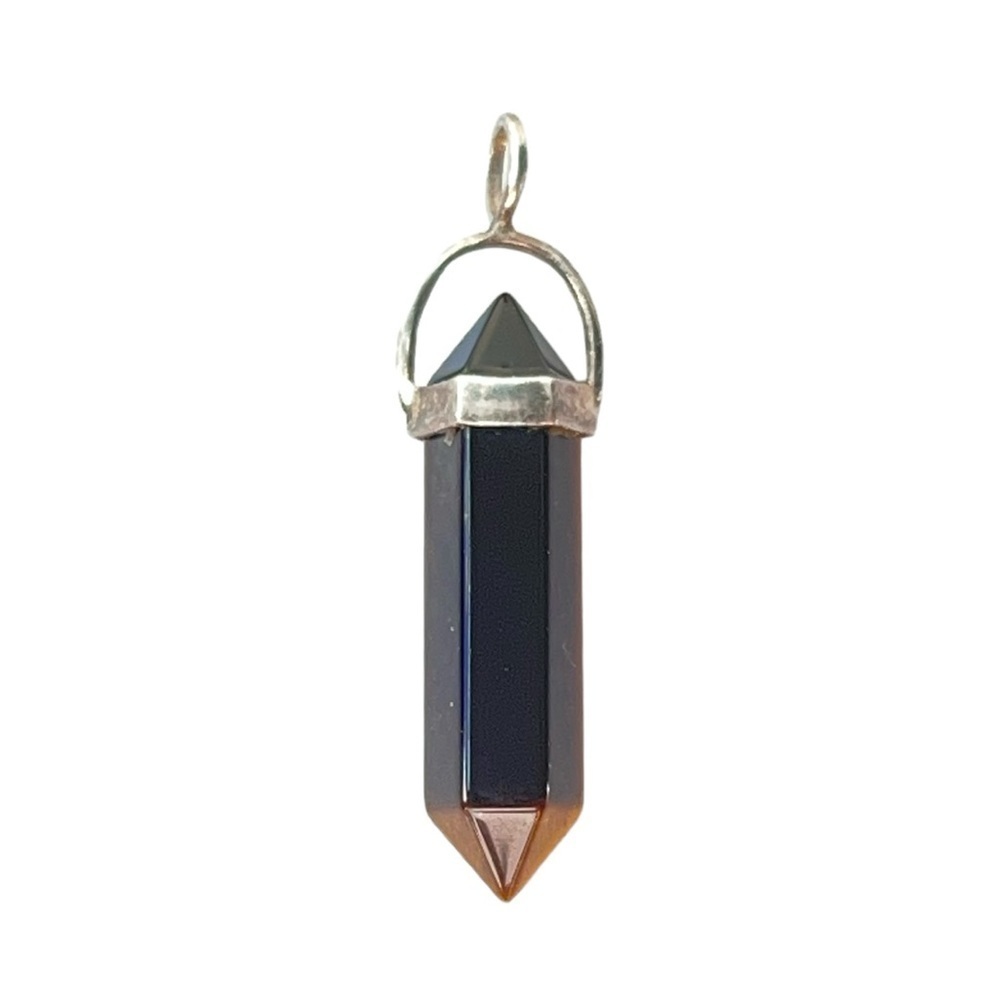 Tigers Eye Crystal Chakra Sterling Silver Pendant Cats Eye Bohemian Neutral